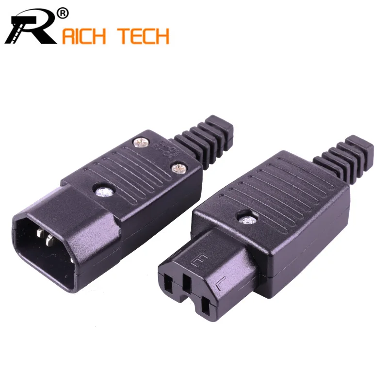

1Set/2pcs 220V AC power jack&plug terminal 3pin AC/DC plug power Electronic connector wire connector male to female