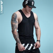 Aimpact Бодибилдинг сетки мужская майка Фитнес борцовка Костюмы Vigor спортивные тренировки Low Cut рука отверстие Activewear RF13