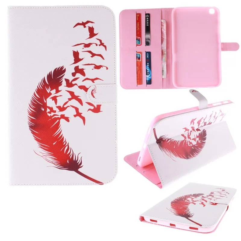 Colorful Wallet Case for Samsung Galaxy Tab 3 8.0 Case T310 T311 PU Leather Stand Case With Card Slot For Galaxy Tab 3 8.0 inch (24)