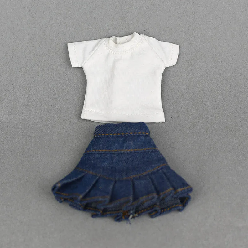1 комплект, футболка, джинсовые шорты синяя юбка трапециевидной формы для кукла блайз, повседневная одежда для блайта, кукла licca, одежда Кукла 1/6, аксессуары
