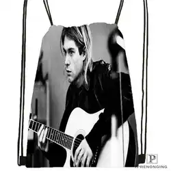 Custom Kurt Cobain походная сумка на шнурке Cute Daypack Kids Satchel (черная спина) 31x40 cm #20180611-02-94