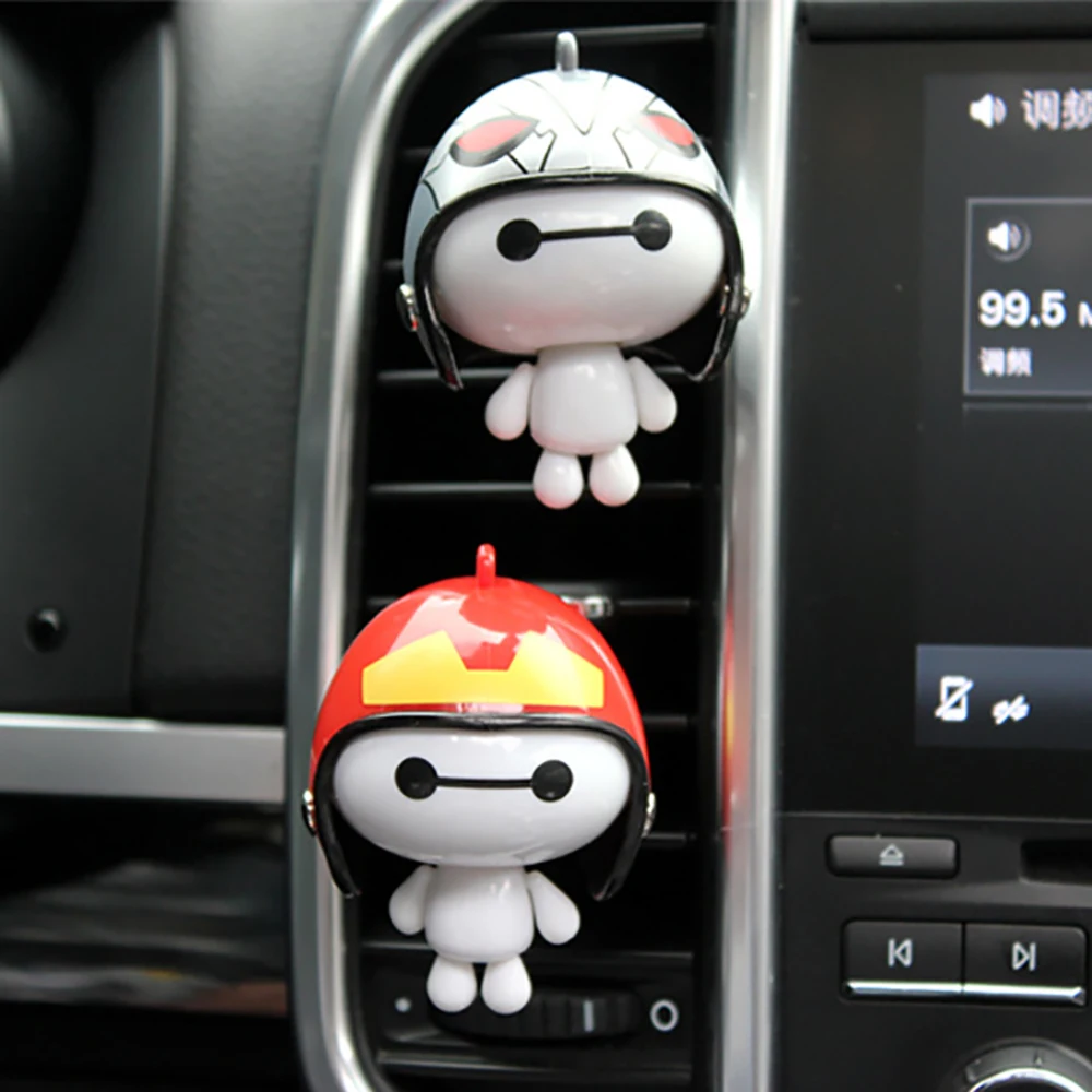 Helmet Baymax Car Vents Perfume Clip Air Freshener Automobile Interior Fragrance Decoration Ornaments Car Styling Accessories