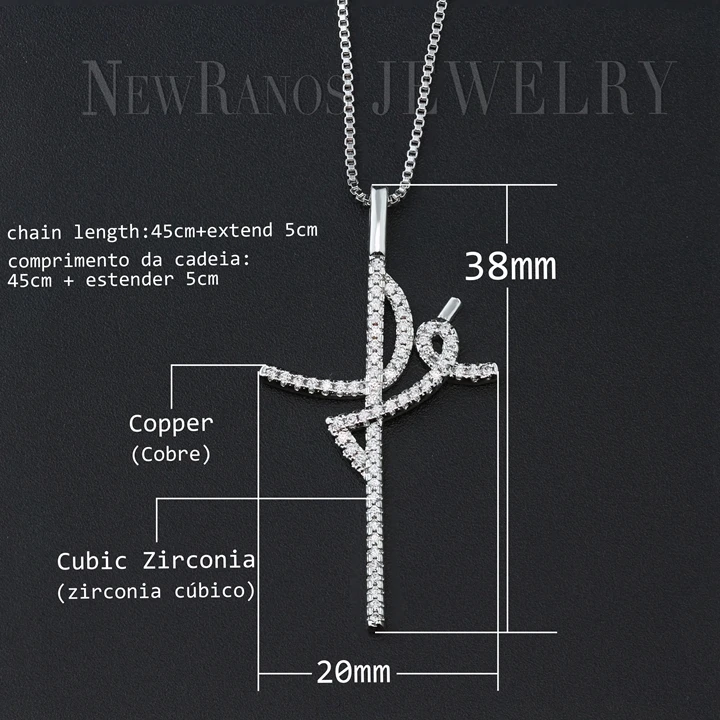 Newranos ожерелье с подвеской в виде креста для женщин золотого цвета длинные ожерелья с подвесками модные женские ювелирные изделия NQM001404