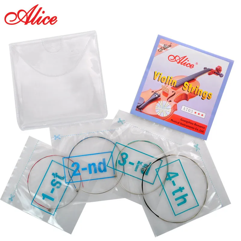 Alice A703 Violin Strings Steel Core Super Light Set for 18 44 Size Violin 4pcsset Top Quality violin strings-2
