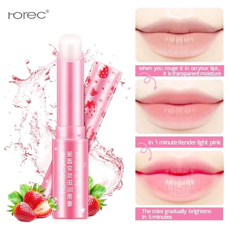 Rorec リップクリーム口紅天然イチゴ化粧唇クリーム無色長期的な唇の皮膚栄養唇ケア Lips Aliexpress