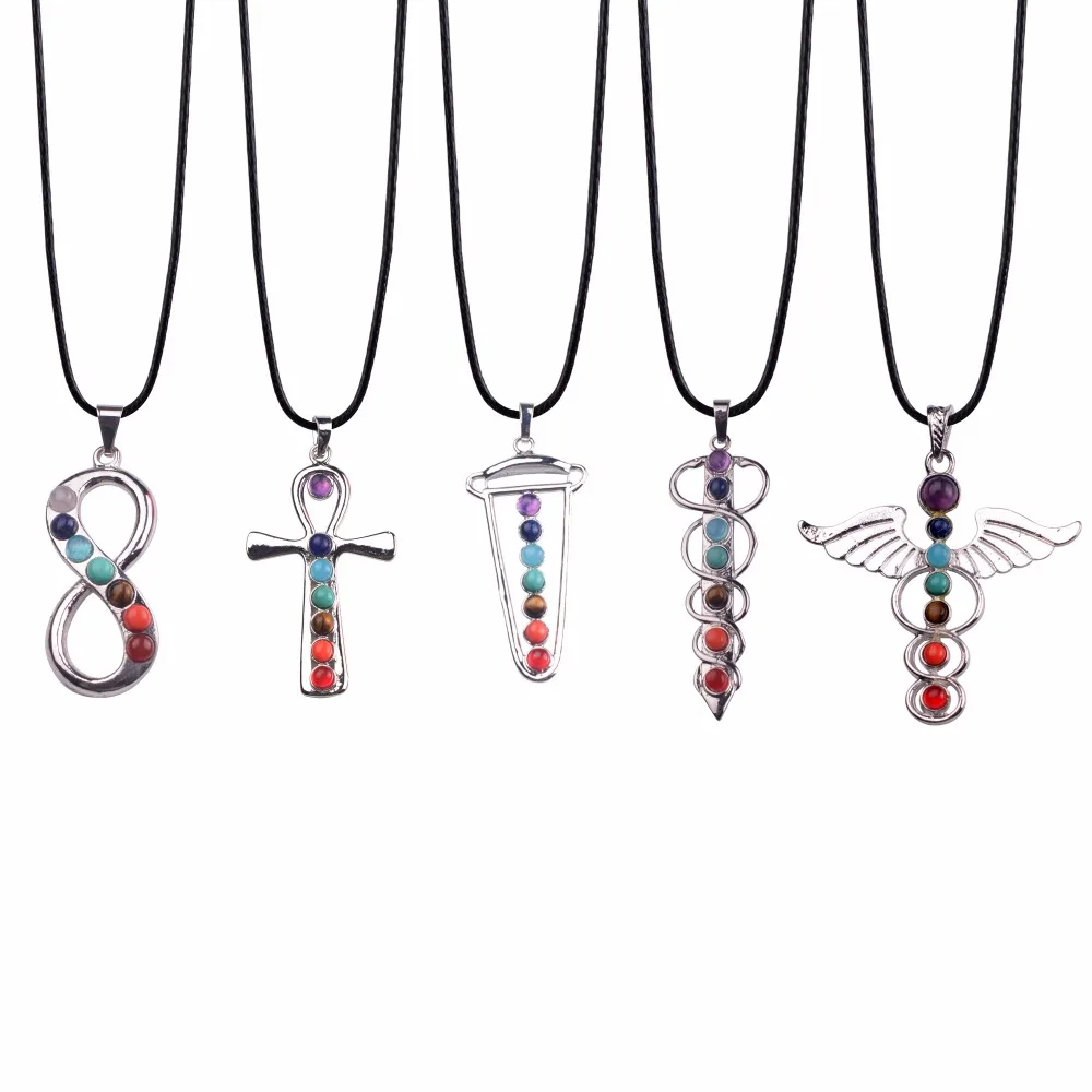 7 Chakra Stone Beads Yoga Necklaces Women Reiki Healing Crystal Amulet Balancing Necklaces Sport Charms Jewelry Best Gift