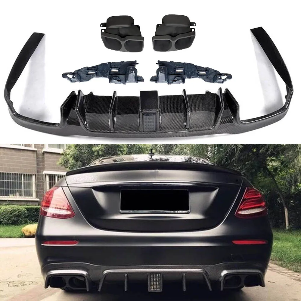 Диффузор из углеродного волокна с наконечниками для Mercedes Benz W213 E Class Sport E350 E43 AMG E63