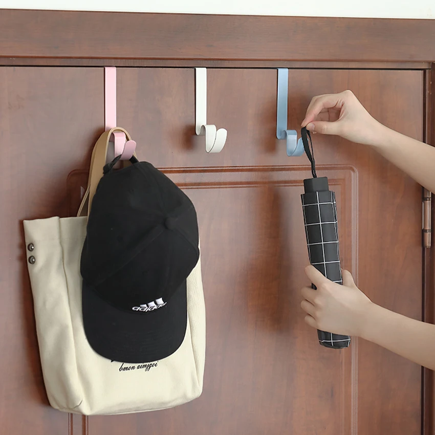 

Door Iron Hook Hangers Removable Storage Rack Organizer For Christmas Wreath Coat Bag Hat Robe