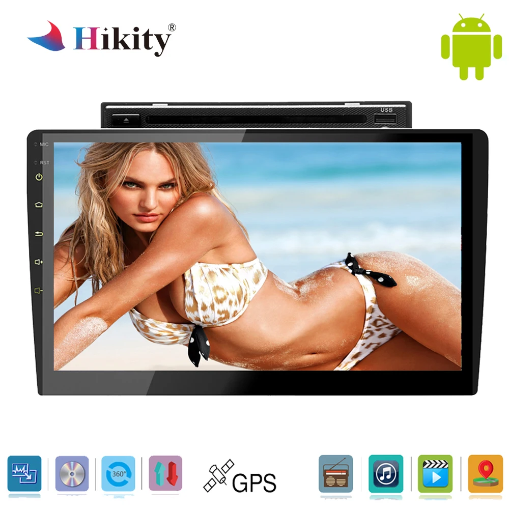 

Hikity Android 8.0 Autoradio 10.1" Touch Screen Mirror Link 2 Din Universal Car Radio DVD GPS Navigation PC Stereo Video 3G Wifi