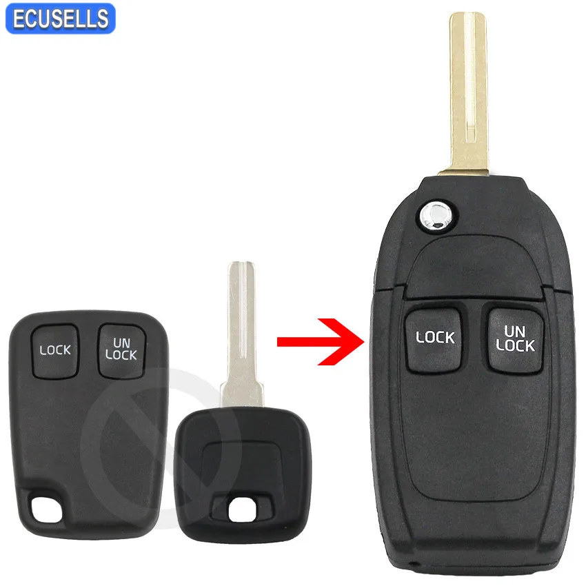 2 Button Conversion Remote Key Case Shell Car Key Housing For Volvo C70