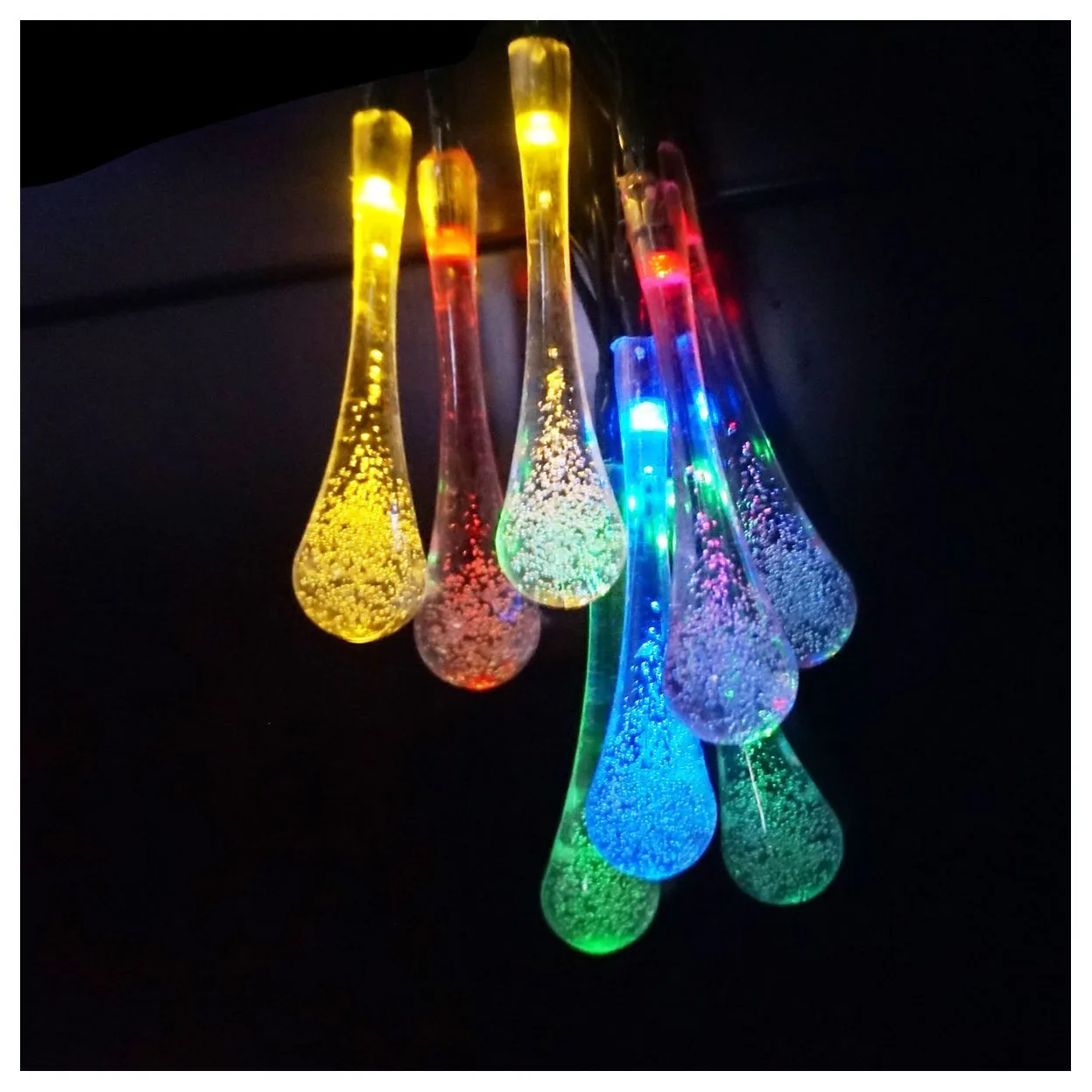 

JFBL Hot Long Droplets Solar LED String Lights with Garden Solar Panel for All Outdoor and Indoor Activities Decoration
