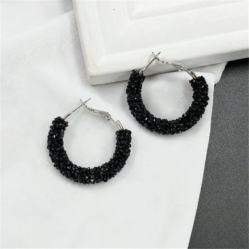 

Fashion woman earrings Contracted soft crystals Ms stud earrings round Retro earring for women fine jewelry accessories earrings