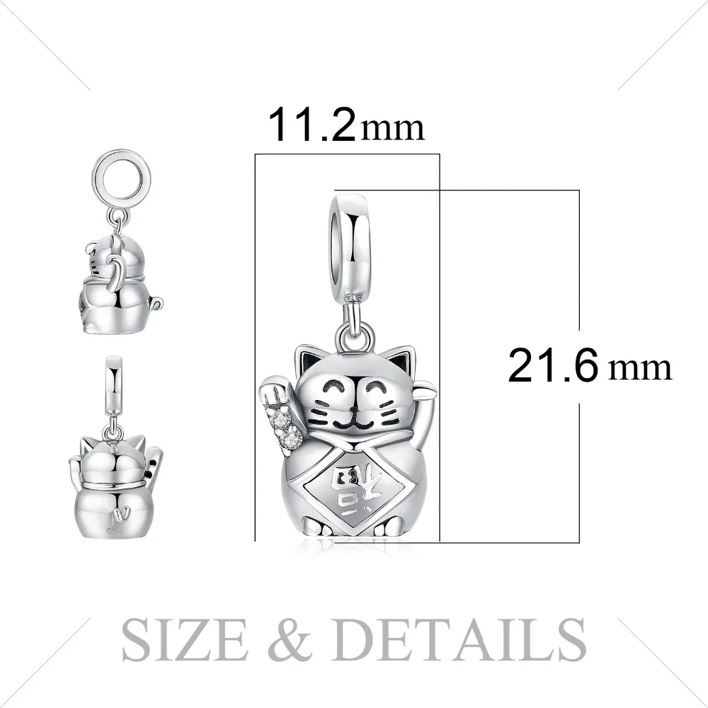 JewelryPalace 925 пробы Серебряная удача любовь Lucky Cat Шарм бусины для мамы и дочки Лидер продаж красивый подарок мода ювелирные изделия