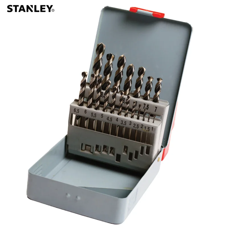 Stanley multi function 19pcs HSS iron box twist drill bit set kits 1 1.