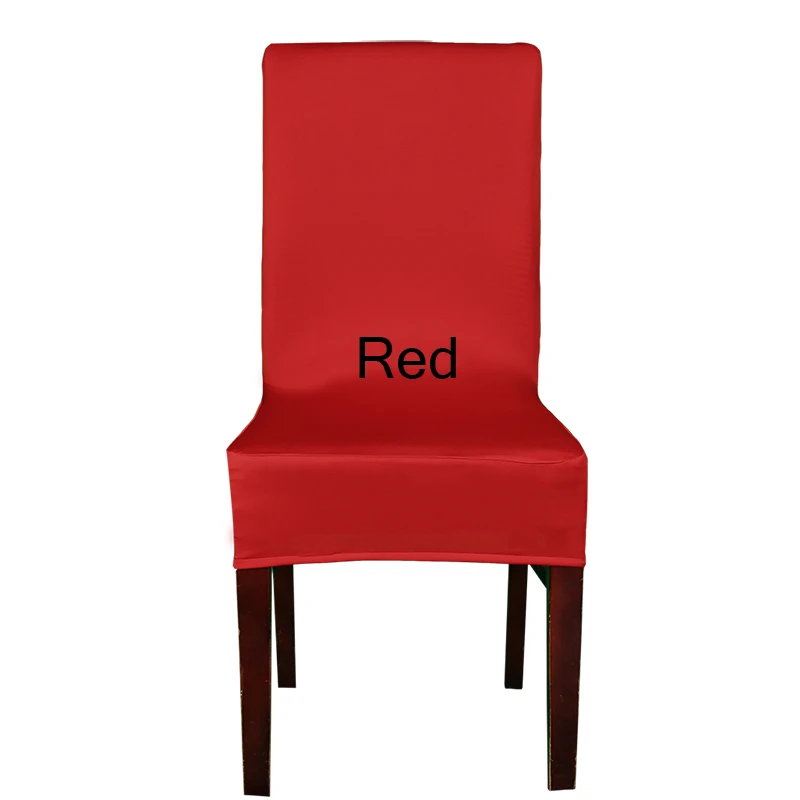 1 шт. чехлы для стульев из лайкры, полиэстера и спандекса, эластичные чехлы для стульев Tissu для винтажного домашнего декора, 20 цветов, одноцветные чехлы для стульев - Цвет: Red