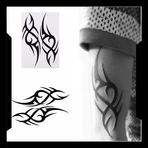 Black Totem Tattoo Stickers Temporary Body Art 3D Tatoos Man