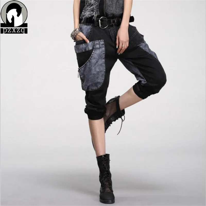2019 New Hip Hop Pants Women Station Personality Thin Cowboy Haren Pants Female Big Pocket Pants & Capris Women Summer Pants 2019 New Hip Hop Pants Women Station Personality Thin Cowboy Haren Pants Female Big Pocket Pants & Capris Women Summer Pants