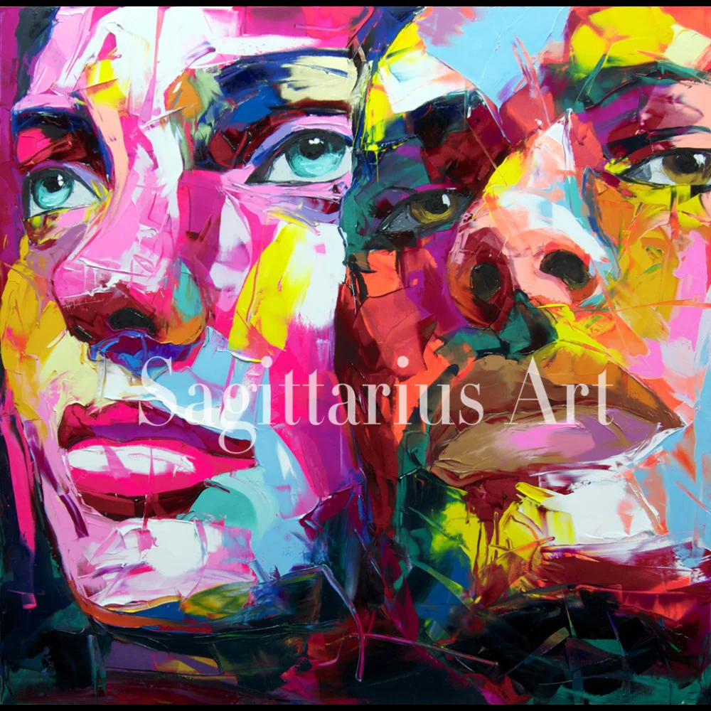 Дешево Ручная роспись cool pop Книги по искусству Франсуаза nielly толстые Ножи Палитры масла Картины Книги по искусству масла canvens два прохладно Уход за ...