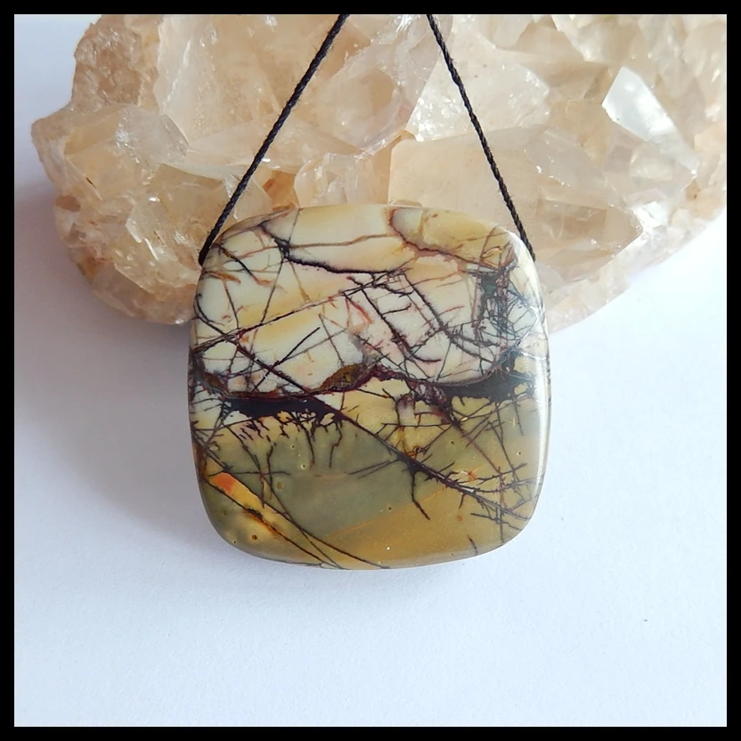 

Wholesale gemstone 1pcs Multi-Color Picasso Jasper Pendant diy necklace Jewelry Gift Gem Customized,44x10mm,37.5g