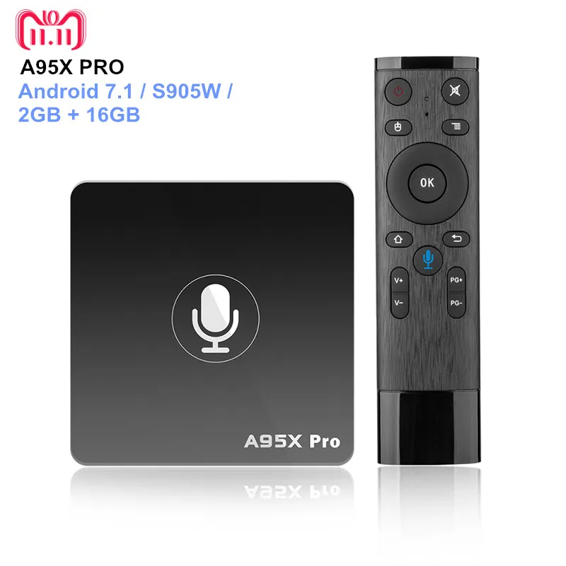 

A95X PRO Android 7.1 TV Box Voice Control Amlogic S905W 2GB RAM 16GB ROM 2.4G WiFi Support Youtube 4K HD Set Top Box