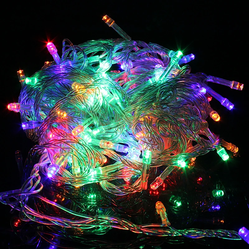 

T.Y.S 10M 100Led Christmas Light String 110V 220V Fairy Lamp Outdoor Indoor Home Wedding Decor Halloween RGB Xmas Lighting