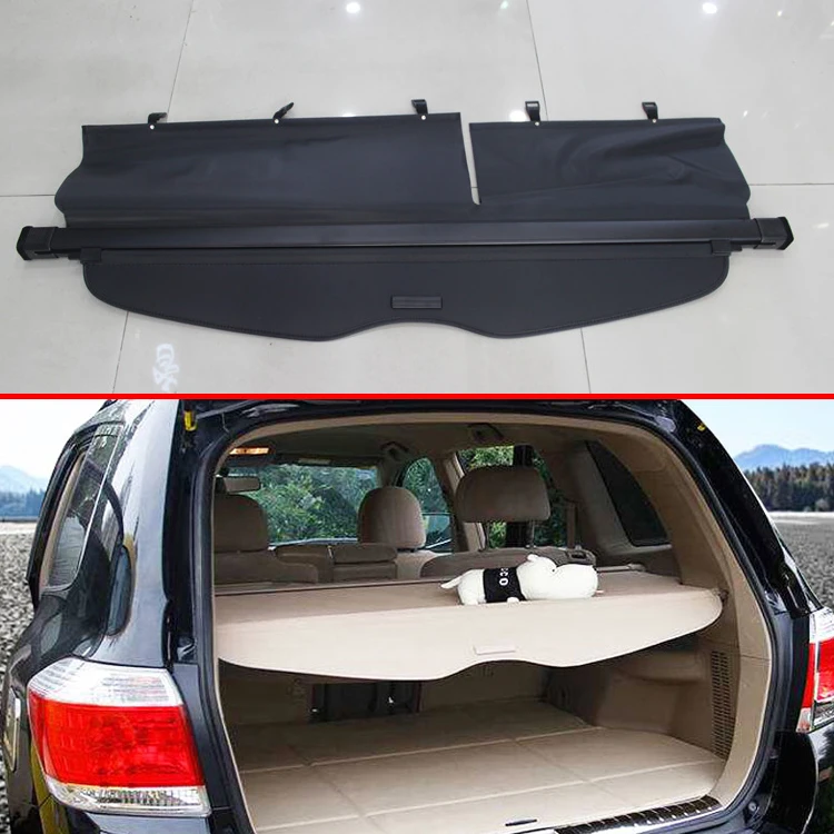 For Toyota Highlander 2004-2013 Aluminum+Canvas Rear Cargo Cover privacy Trunk Screen Security Shield shade Accessories