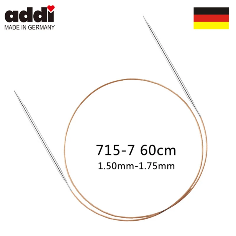 Addi 715 7 Lace Needles length 60cm, Nickel plated circular needle in