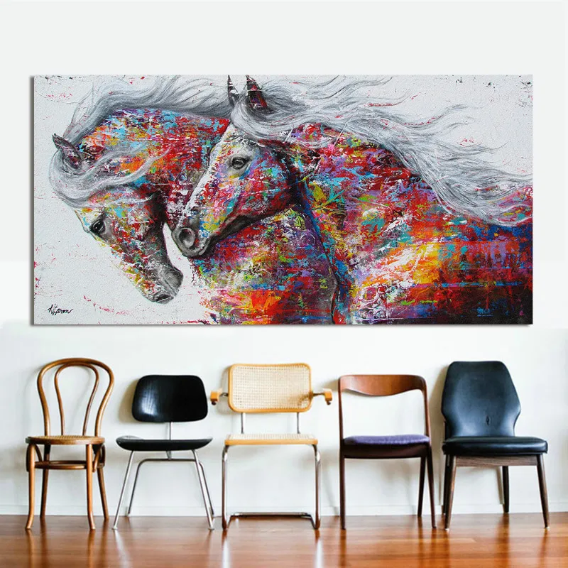 

Horse Nordic Poster Wall Art Canvas Painting Wall Pictures for Living Room Decor Mural Decoration Picture Art Print