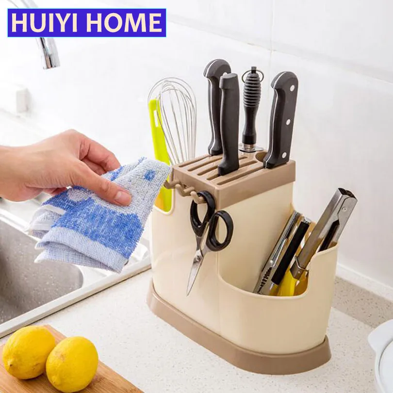 Подставки для ножей многофункциональная пластиковая корзина хранения кухонные