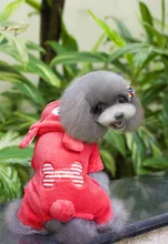 FA20 dog warm Coral fleece coat for 4 legs –Bear shape /w bone design pet clothing pet dog winter warm clothes