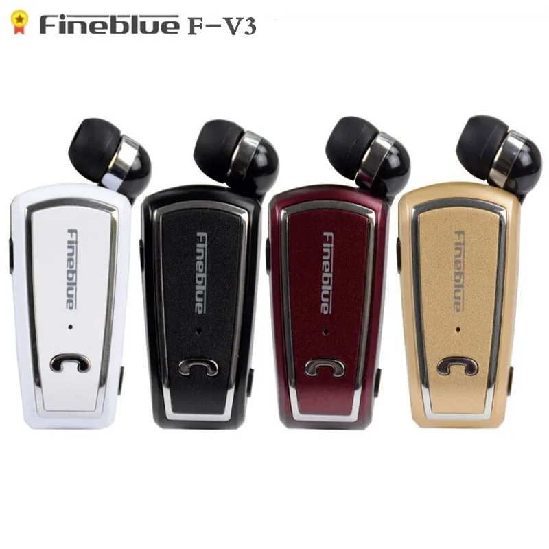 Fineblue F-V3 Mini Retractable Stereo Bluetooth Headset Wireless Clip Headphones For IOS Android 4.0 | Электроника