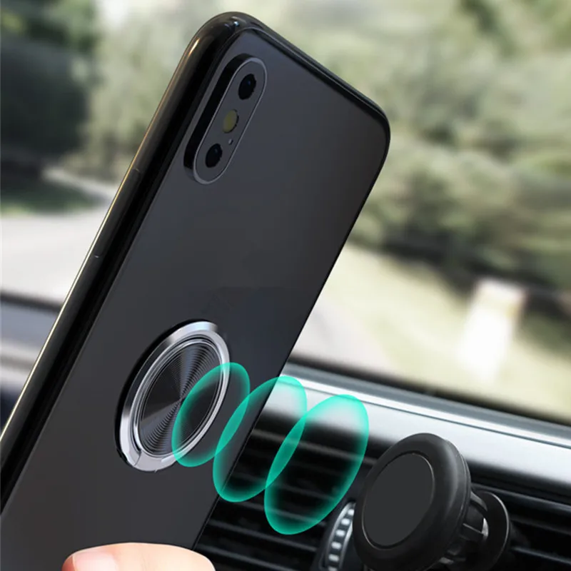 LANCHE Finger Ring Phone Holder Stand For iPhone 7 X XS Max Magnetic Car Phone Stand For Samsung S8 For Huawei P20 Mate 20 Lite