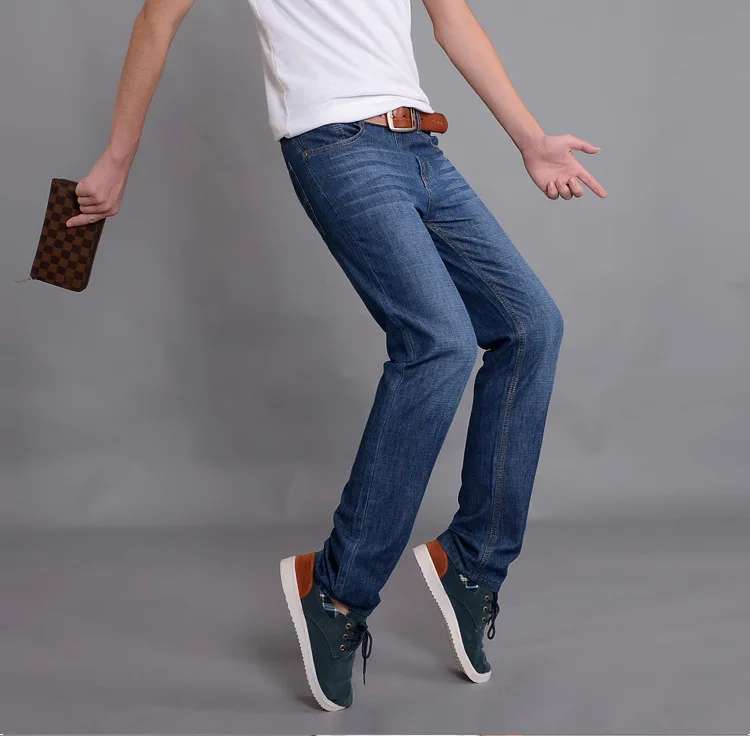 Brand Men's Jeans Spring summer Business Casual Loose Long Pants Male Solid Straight Jeans For Men factory Price  (15)