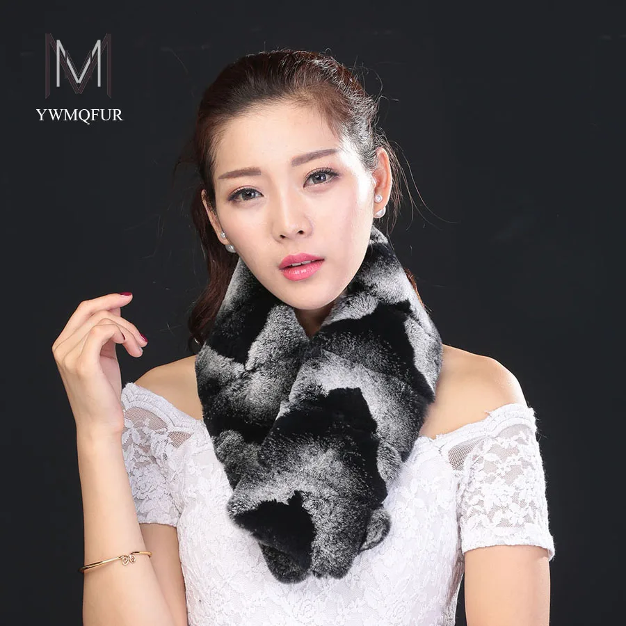 2017 Winter New 100 Genuine Rabbit whole skin fur collar scarf fur