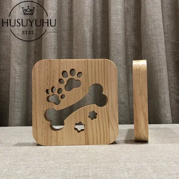 

HUSUYUHU SISI Wood Exquisite Hollow Carving Night Light Cartoon Design A Variety of Styles USB Power LED Night Lamp