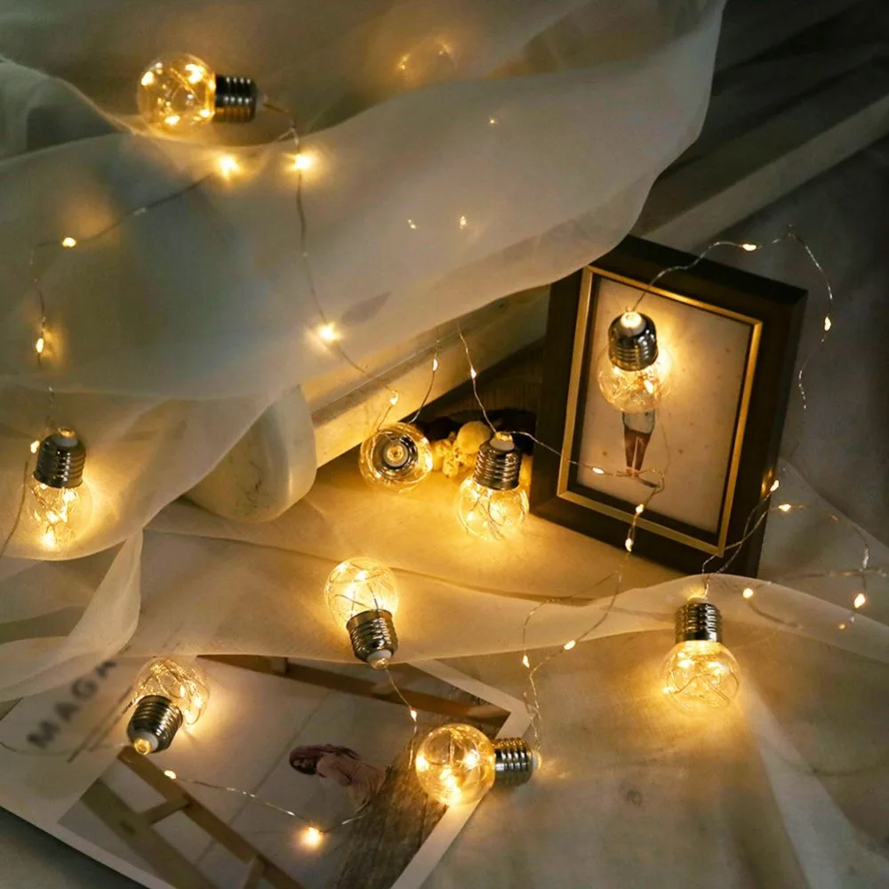 

100 LED 3.05M Copper Wire Plug Light Bulb Light String European Standard Color Globe Fairy Lamp Festival Party Indoor Outdoor