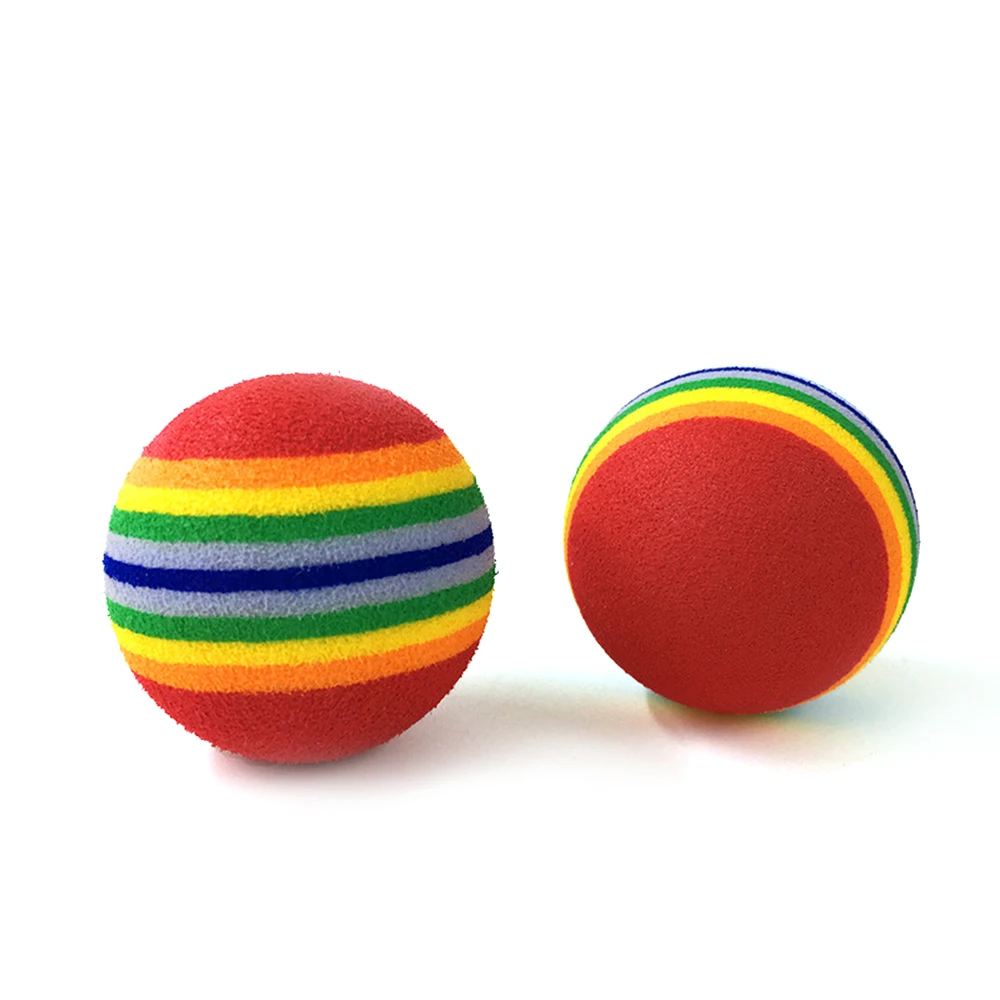 1 шт. 3,5 см красочные радужные пенные мячи для питомцев, радужная игрушка для кошек, мячик для жевания, погремушка для царапин, EVA мячик, товары для домашних животных, забавная игрушка для собак