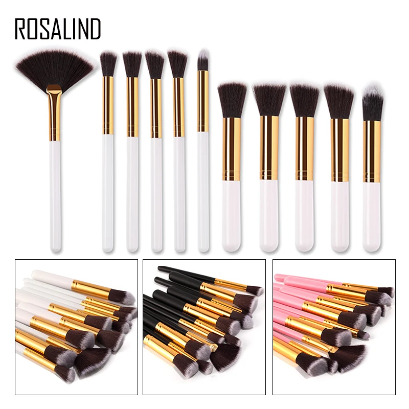

ROSALIND Make up Brush professional Brushes for Foundation Powder lips face Eyeliner 11 piece make up Brush tools