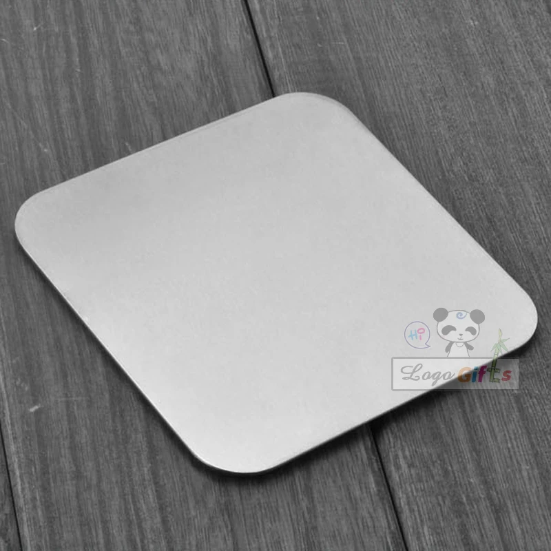 Personalized Desk set & bar supplies square aluminum coaster engrave with your /text/weburl free 10pcs a lot