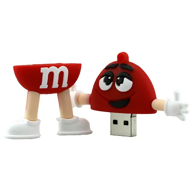 Прекрасный USB 2,0 мультфильм шоколад M&M радужные бобы конфеты USB флэш-накопитель 4 ГБ 8 г 16 ГБ 32 ГБ 64 Гб Флешка флэш-карта памяти подарки