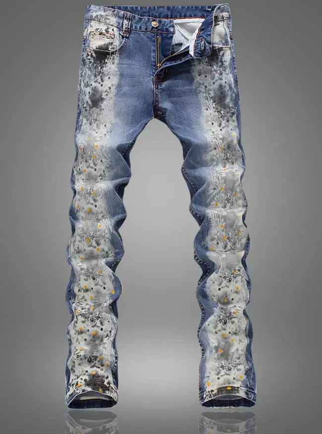 

Fashion summer new fashion vintage print Straight long trusers