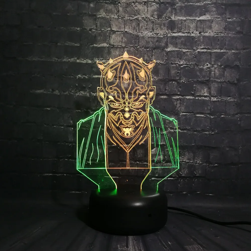 Creative Mixed Color Imperio Galáctico figura de Star Wars luz de noche dahomir Darth Maul 3D LED USB Lámpara de mesa decorativa regalo de niño