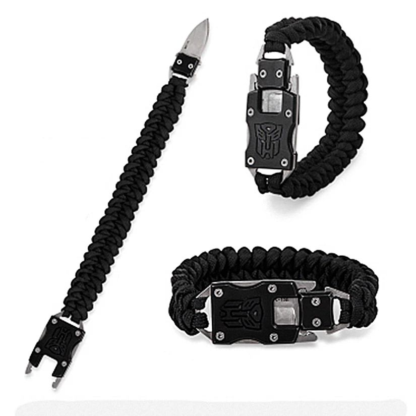 outdoor tools survival Bracelet knife EDC hand rope multi purpose life