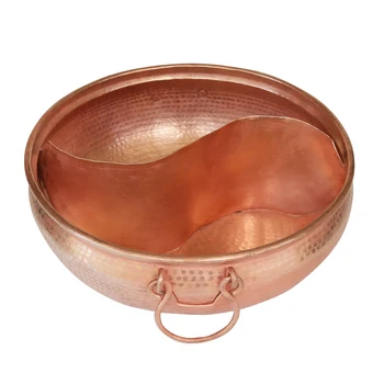 

Handmade pure copper mandarin duck boiler deepen thicken stew soup Mongolian two-flavor hot pot Chinese chafingdish fondue