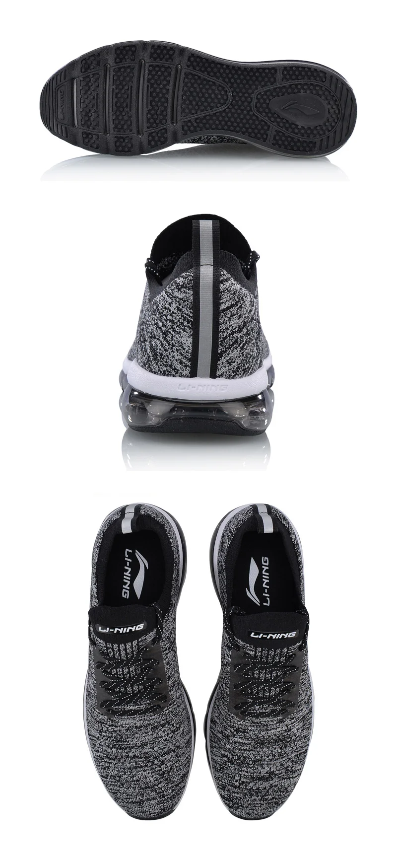 Li-Ning/мужская Трикотажная обувь BUBBLE MAX; дышащая удобная спортивная обувь с подкладкой; кроссовки; AGLN055 YXB163