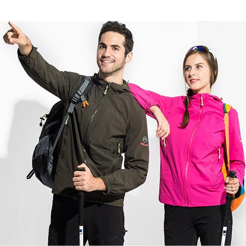 

Men Women's thin Outdoor Elastic Breathable Quick Dry Jackets Male Trekking Camping Waterproof Hiking Anti-UV Cloth 436