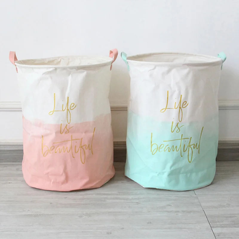 الملونة للطي القذرة صندوق تخزين ملابس دلو الملابس القذرة الغسيل القماش سلة ل المنزلية زخرفة تخزين