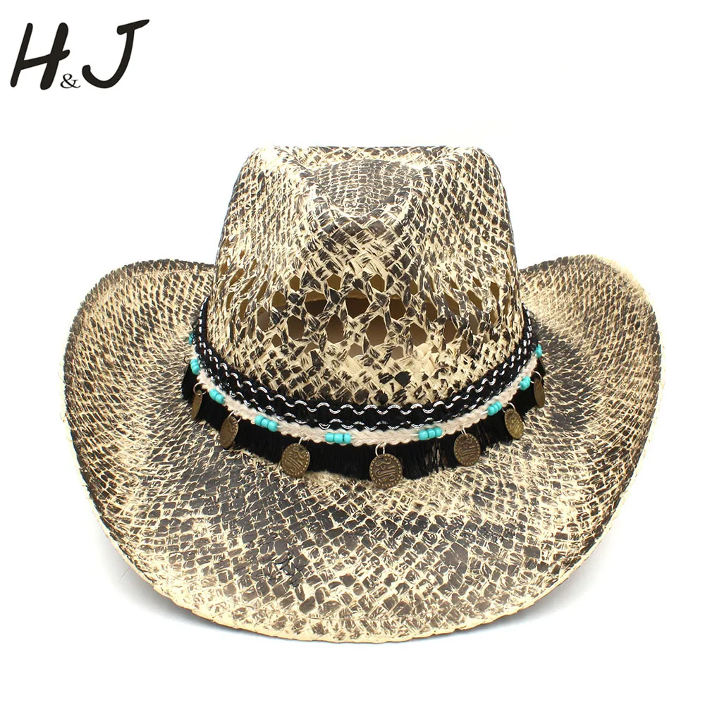 Женская и мужская соломенная шляпа ручной работы Sombrero Hombre Кепка в ковбойском