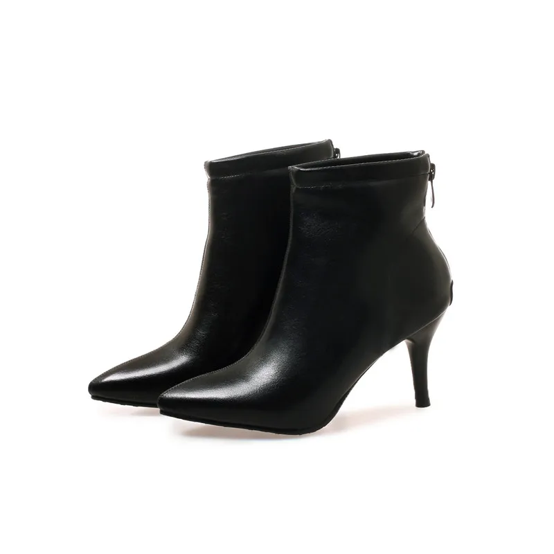 YMECHIC/модные выразительные дизайнерские пикантные женские ботильоны на высоком каблуке с острым носком; Цвет зеленый, черный; сезон осень-зима; туфли-лодочки большого размера - Цвет: Черный