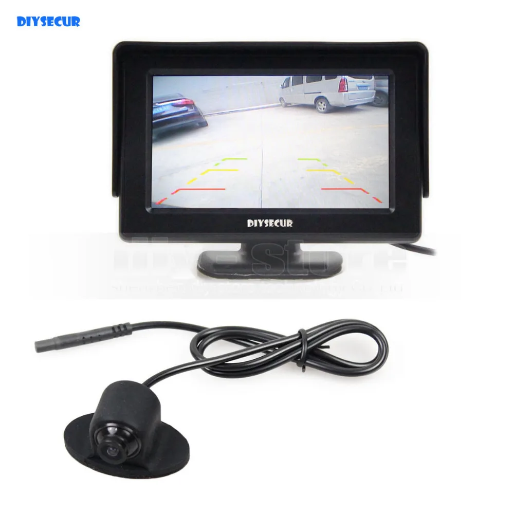 

DIYSECUR Wlred 4.3 Inch TFT LCD Car Monitor + Waterproof Rear View Car Camera for Rear / Front / Side View